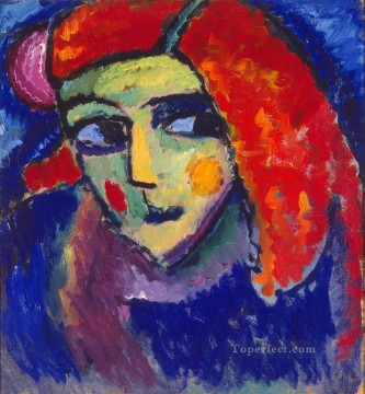 Alexey Petrovich Bogolyubov Painting - pale woman with red hair 1912 Alexej von Jawlensky